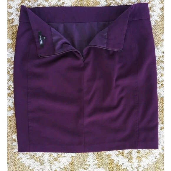 Vintage Mini Pencil Skirt Women 10 Purple Stretch Pocket Academia Grunge Preppy - Picture 3 of 9